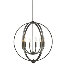 Golden 3167-6 EB - Golden Lighting Colson 6-light Chandelier in Etruscan Bronze